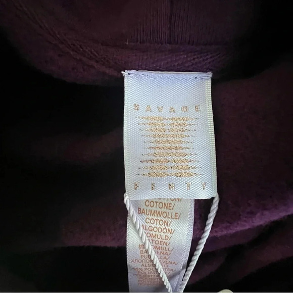 NEW Savage X Fenty Essential Fleece Scope Logo Cropped Hoodie Late night Purple - Picture 13 of 13